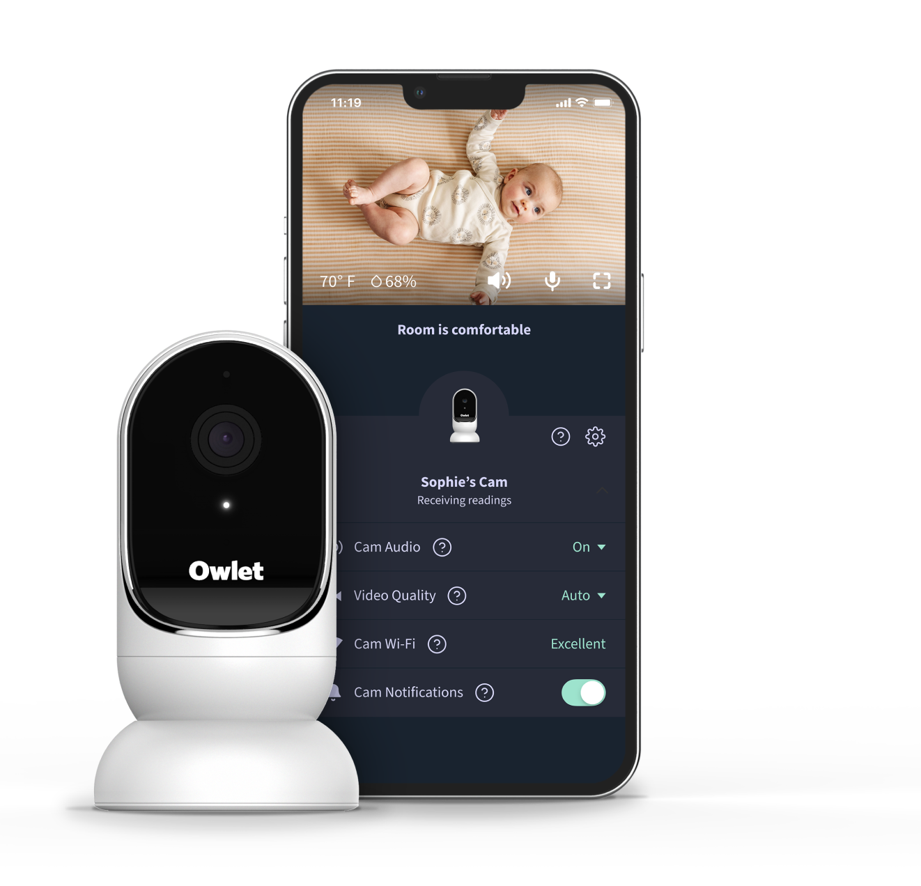 Owlet digital hot sale video monitor white