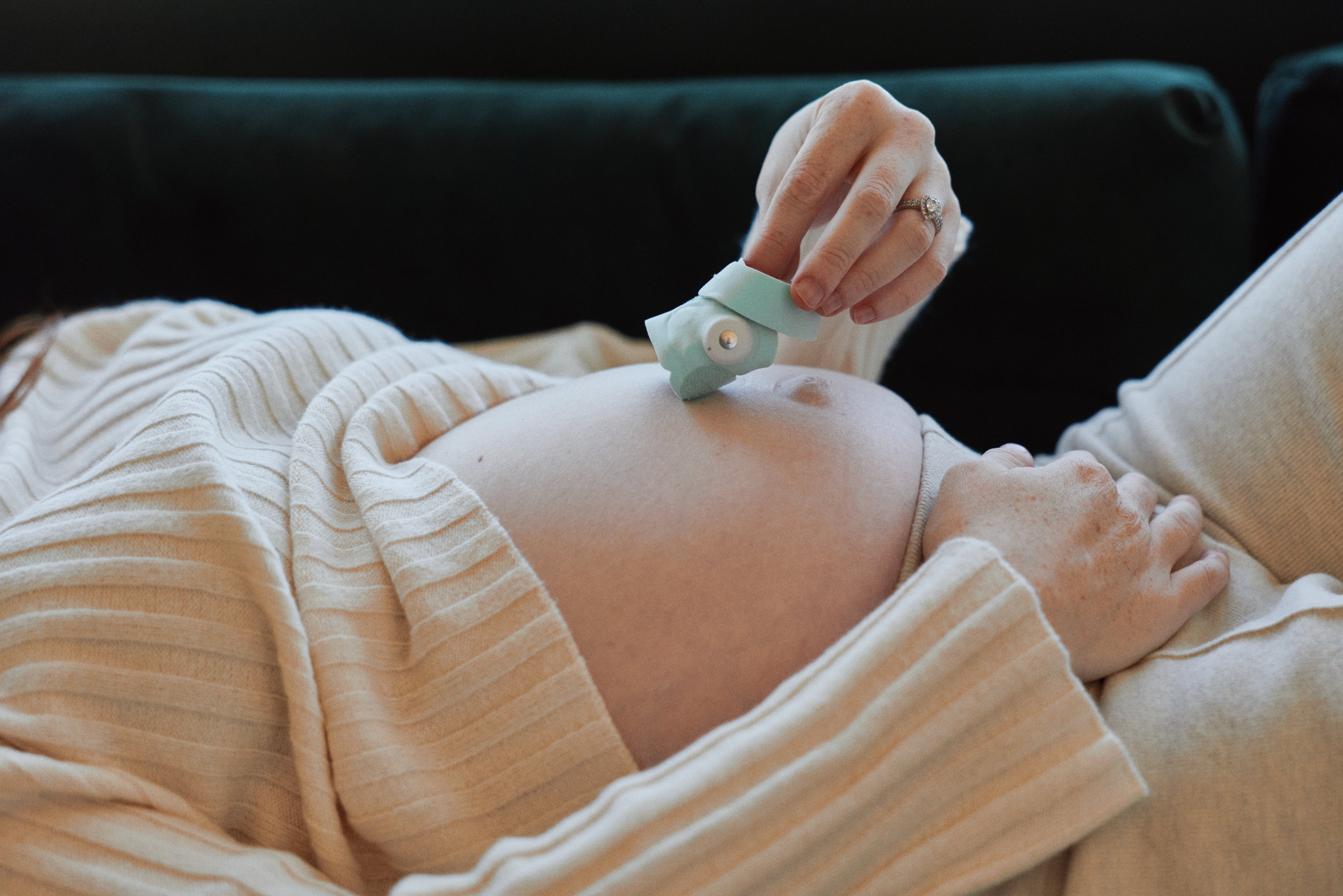 Parent using Owlet Dream Sock