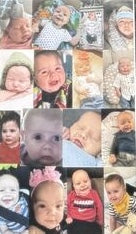 A collage of baby photos